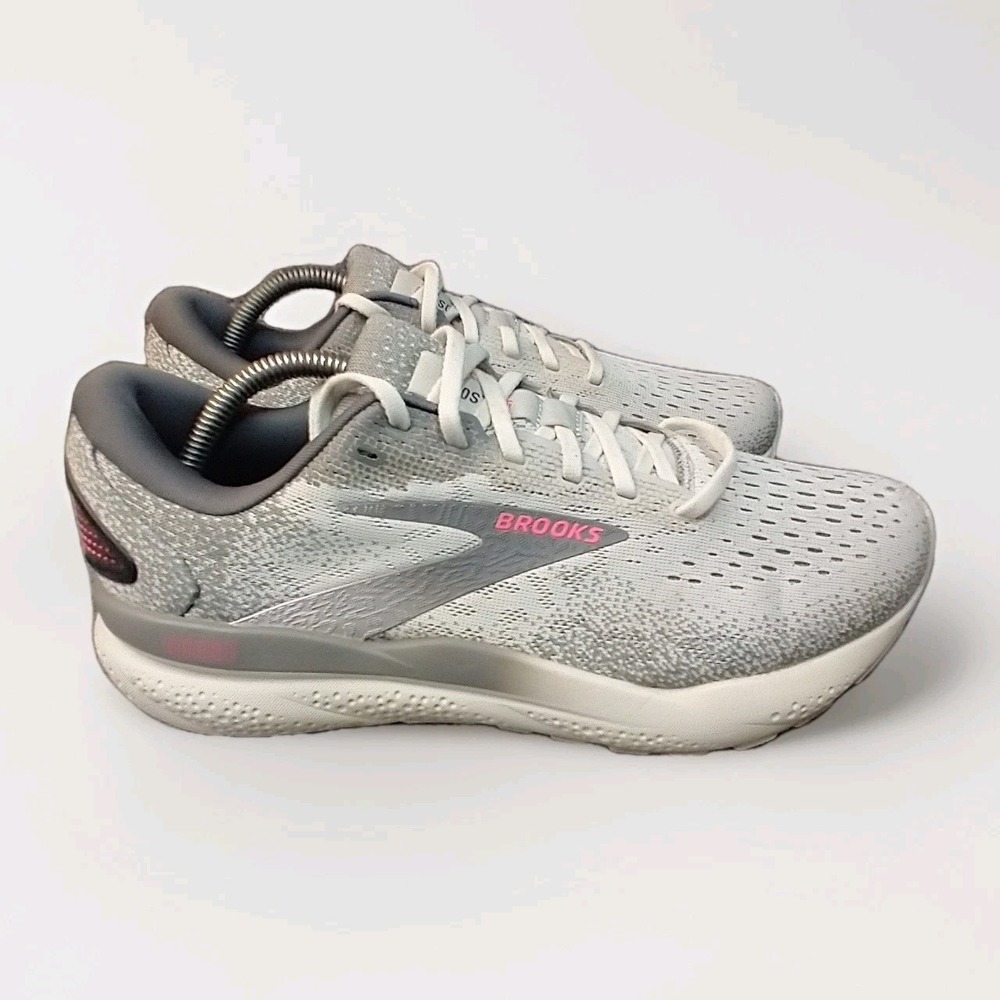 Brooks Ghost 15 Grey Pink Running Shoes Womens 10 Medium 1204071B006